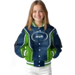 customized seattle seahawks power plate blue varsity jacket best selling