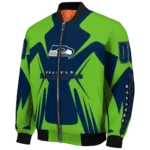 customized seattle seahawks spider mark blue green crocs bomber jacket best selling