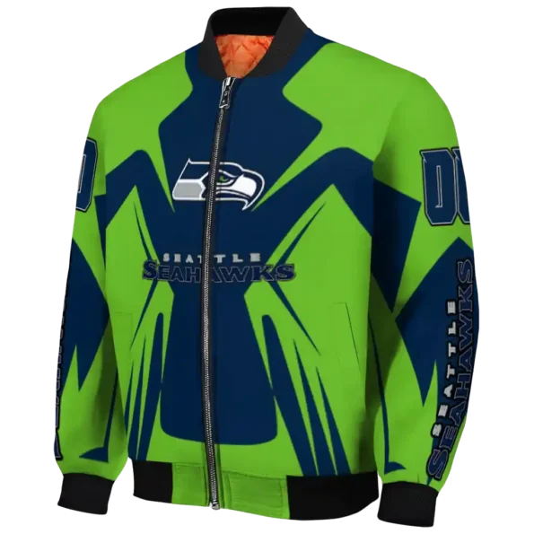 customized seattle seahawks spider mark blue green crocs bomber jacket best selling