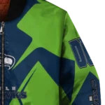 customized seattle seahawks spider mark blue green crocs bomber jacket best selling