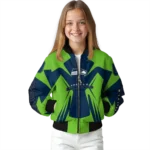 customized seattle seahawks spider mark blue green crocs bomber jacket best selling