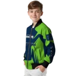 customized seattle seahawks spider mark blue green crocs bomber jacket best selling