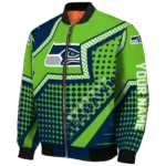 customized seattle seahawks star burst blue bomber jacket best selling