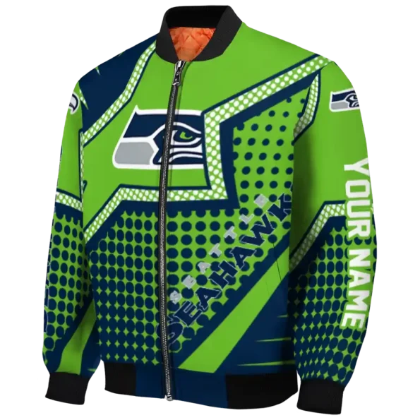 customized seattle seahawks star burst blue bomber jacket best selling