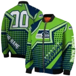 customized seattle seahawks star burst blue bomber jacket best selling