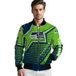 customized seattle seahawks star burst blue bomber jacket best selling