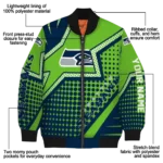 customized seattle seahawks star burst blue bomber jacket best selling