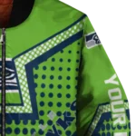 customized seattle seahawks star burst blue bomber jacket best selling