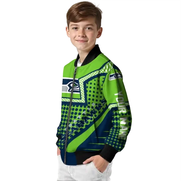 customized seattle seahawks star burst blue bomber jacket trendy