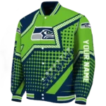 customized seattle seahawks star burst blue varsity jacket best selling
