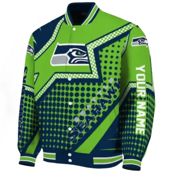 customized seattle seahawks star burst blue varsity jacket best selling