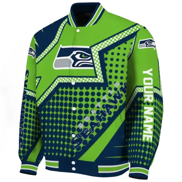 customized seattle seahawks star burst blue varsity jacket best selling