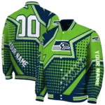 customized seattle seahawks star burst blue varsity jacket best selling