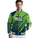 customized seattle seahawks star burst blue varsity jacket best selling