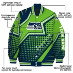 customized seattle seahawks star burst blue varsity jacket best selling