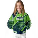 customized seattle seahawks star burst blue varsity jacket best selling