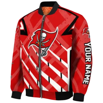customized tampa bay buccaneers chevron angles red bomber jacket best selling