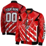 customized tampa bay buccaneers chevron angles red bomber jacket best selling