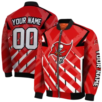 customized tampa bay buccaneers chevron angles red bomber jacket fashion forward