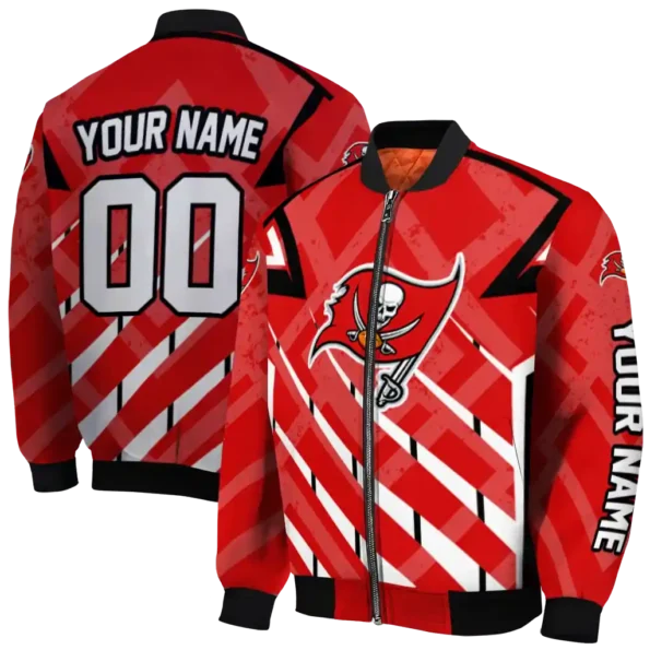customized tampa bay buccaneers chevron angles red bomber jacket fashion forward