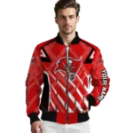 customized tampa bay buccaneers chevron angles red bomber jacket best selling
