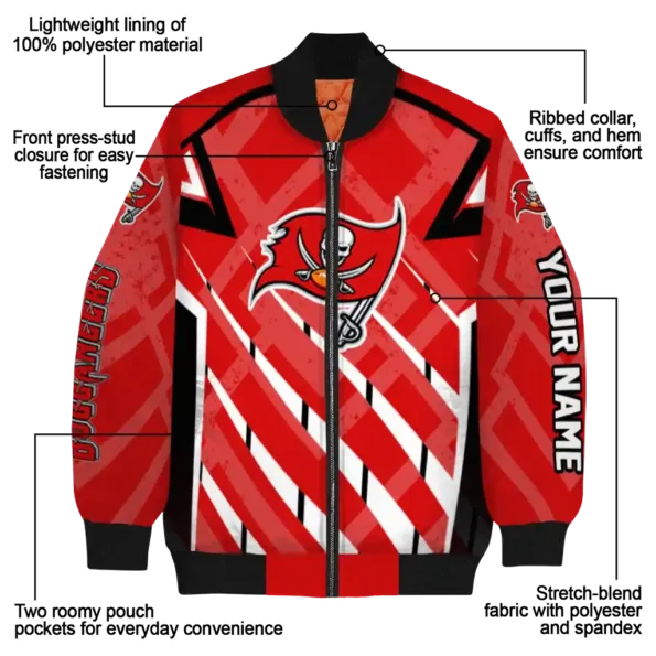 customized tampa bay buccaneers chevron angles red bomber jacket new arrival