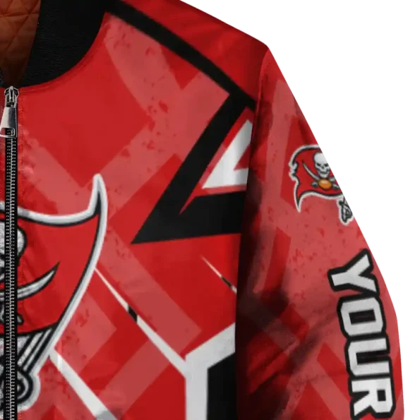 customized tampa bay buccaneers chevron angles red bomber jacket premium grade