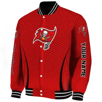 customized tampa bay buccaneers chevron arrow red varsity jacket best selling