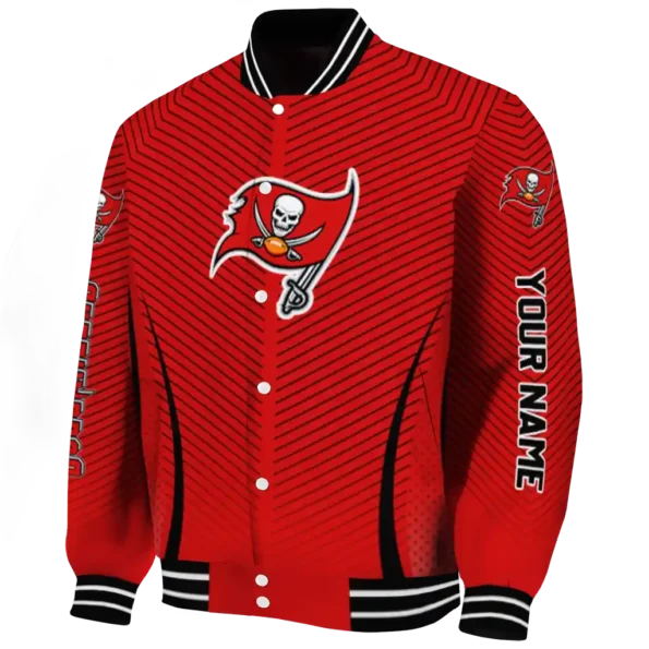 customized tampa bay buccaneers chevron arrow red varsity jacket best selling