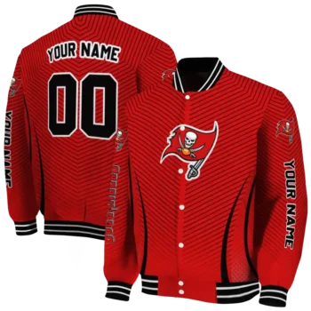 customized tampa bay buccaneers chevron arrow red varsity jacket fashion forward