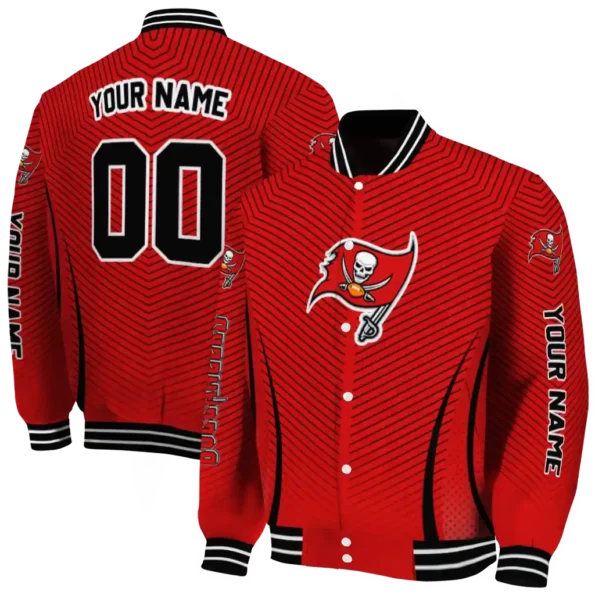 customized tampa bay buccaneers chevron arrow red varsity jacket fashion forward