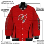 customized tampa bay buccaneers chevron arrow red varsity jacket best selling