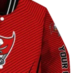 customized tampa bay buccaneers chevron arrow red varsity jacket best selling
