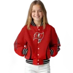 customized tampa bay buccaneers chevron arrow red varsity jacket best selling