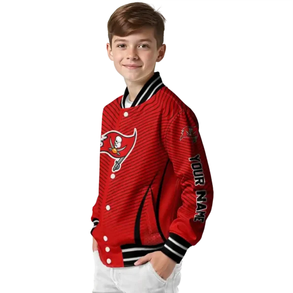 customized tampa bay buccaneers chevron arrow red varsity jacket trendy