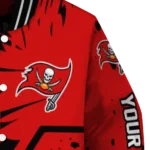 customized tampa bay buccaneers hexagon cluster red black varsity jacket best selling