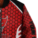 customized tampa bay buccaneers hexagon grid red bomber jacket best selling