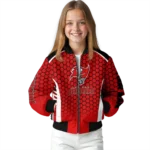 customized tampa bay buccaneers hexagon grid red bomber jacket best selling