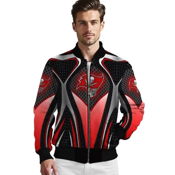 customized tampa bay buccaneers mesh chest black crocs black bomber jacket high quality