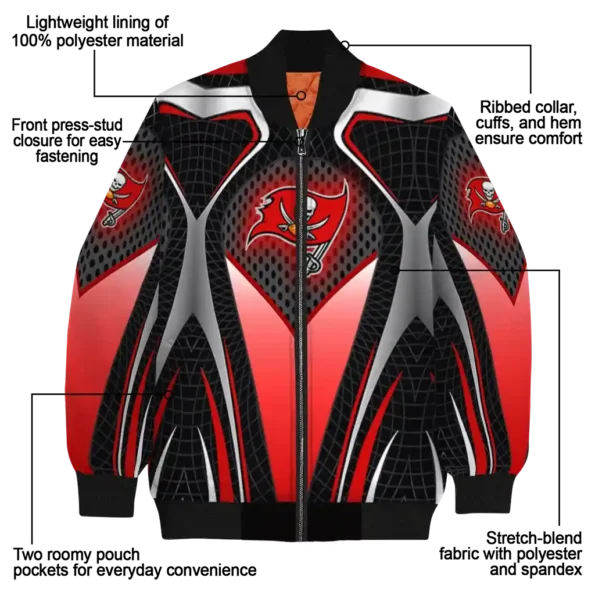 customized tampa bay buccaneers mesh chest black crocs black bomber jacket new arrival