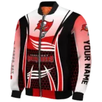 customized tampa bay buccaneers mesh effect red black bomber jacket best selling