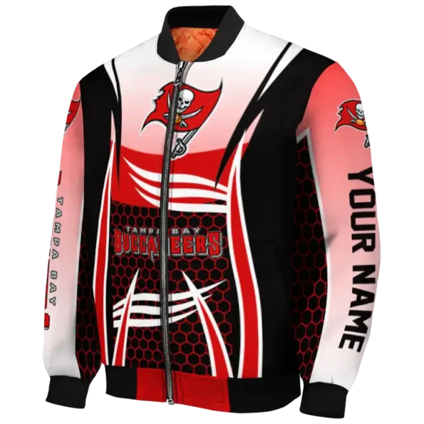 customized tampa bay buccaneers mesh effect red black bomber jacket best selling