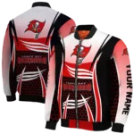 customized tampa bay buccaneers mesh effect red black bomber jacket best selling