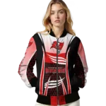 customized tampa bay buccaneers mesh effect red black bomber jacket best selling