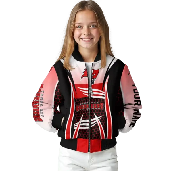 customized tampa bay buccaneers mesh effect red black bomber jacket top rated