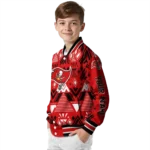 customized tampa bay buccaneers pyramid shapes red varsity jacket best selling