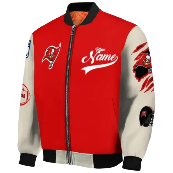 customized tampa bay buccaneers razorback outline red nude bomber jacket best selling
