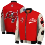 customized tampa bay buccaneers razorback outline red nude bomber jacket best selling