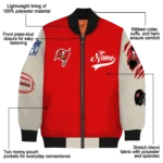 customized tampa bay buccaneers razorback outline red nude bomber jacket best selling