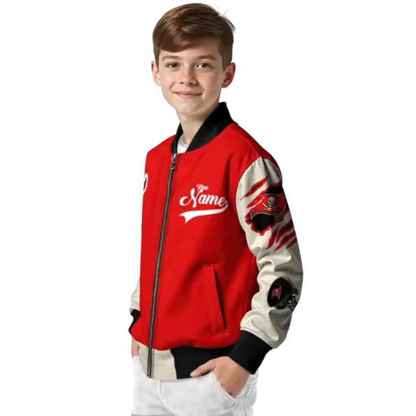 customized tampa bay buccaneers razorback outline red nude bomber jacket trendy